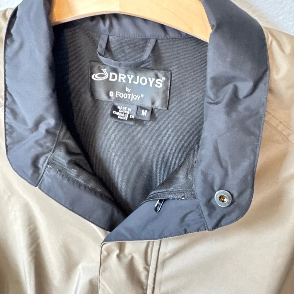 FootJoy Mens Tan DryJoys Short Sleeve Quarter Zip Golf Windshirt Size M